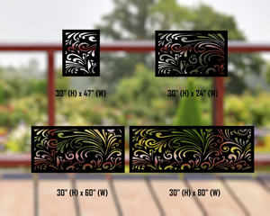 80"x30" - Elegant Scroll Design Fence/Gate Panel Insert - Madison Iron and Wood