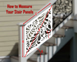 Vine Pattern Stair Railing Panel Insert - Madison Iron and Wood