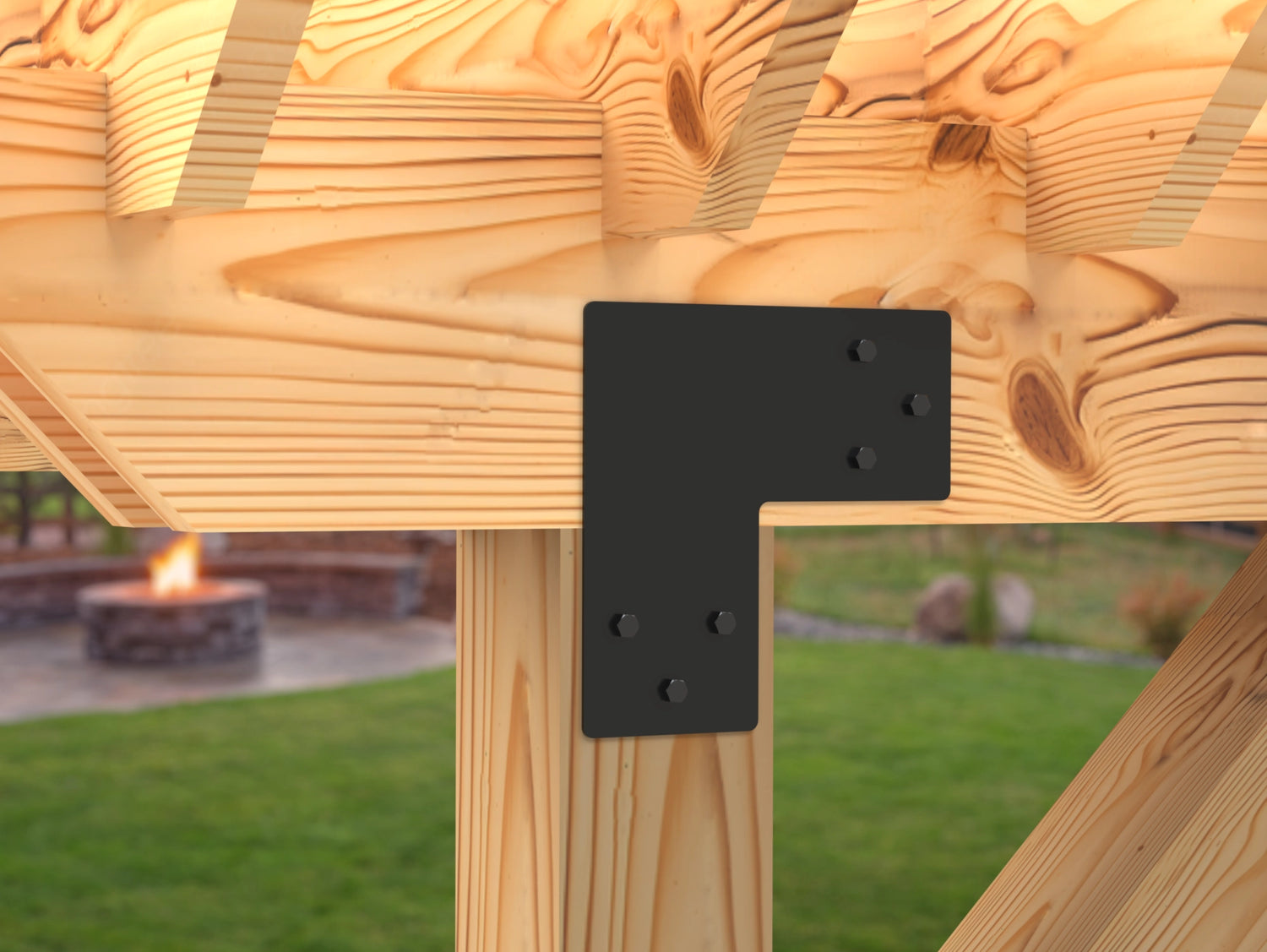 Standard Brackets for 8"x8" Dimensional Wood Post - Madison Iron and Wood