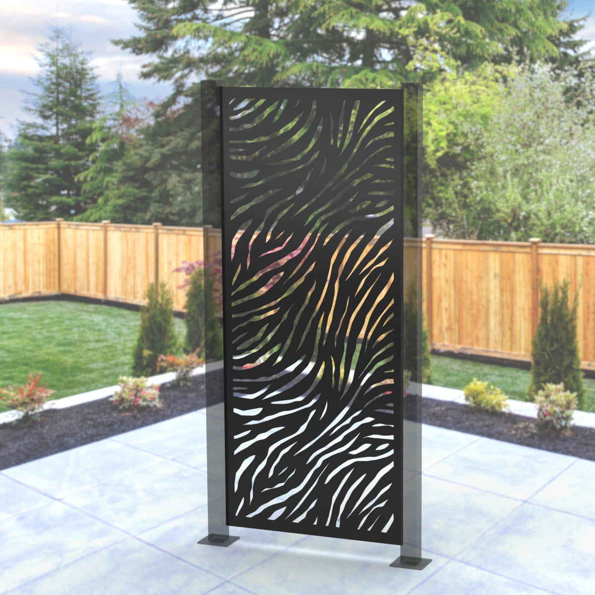 Tigger Panel Tiger Stripes Privacy Panel - Madison Iron and Wood
