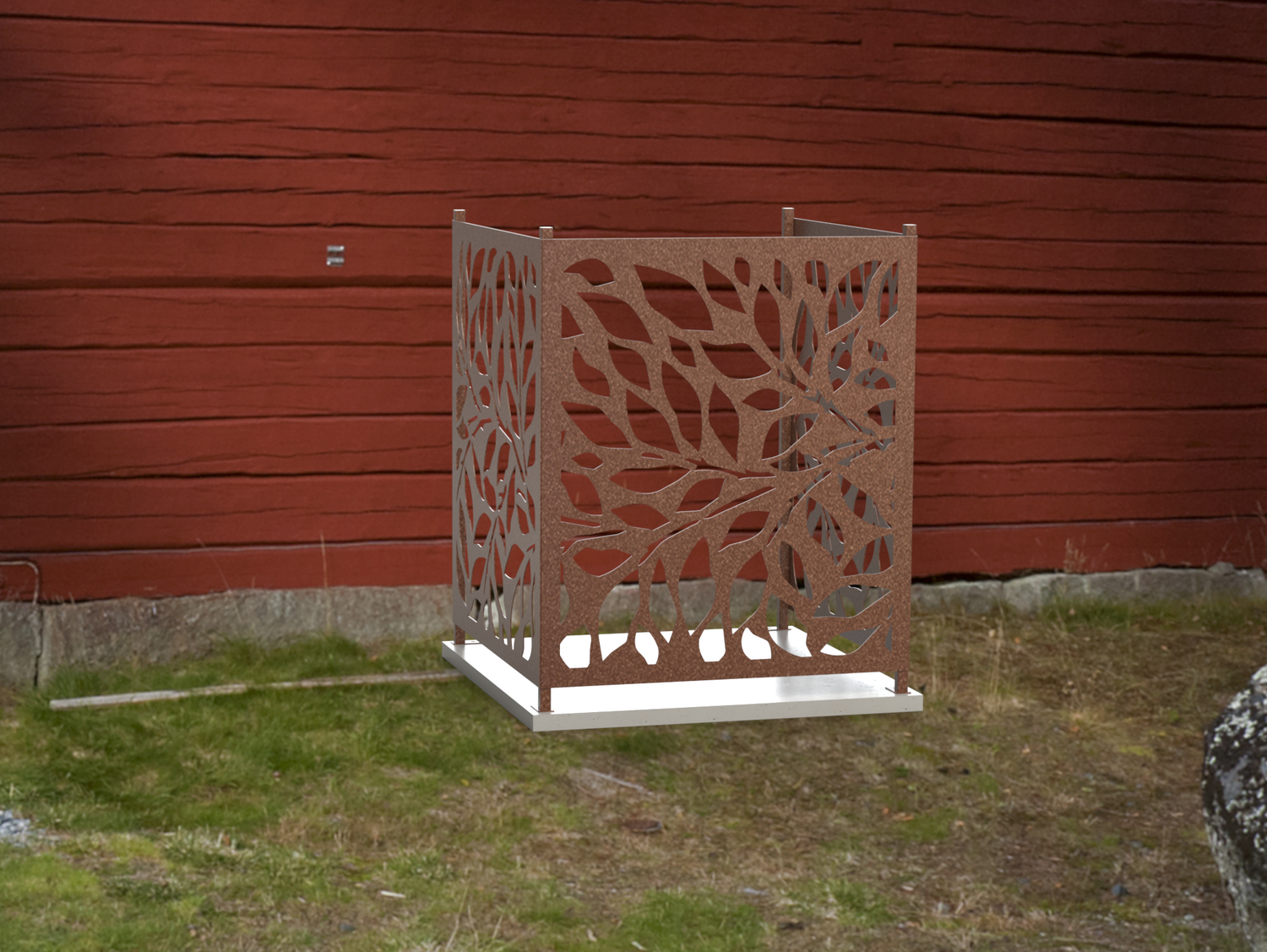 Tree Leaves Design AC Unit Cover - Multiple Sizes - Madison Iron and Wood