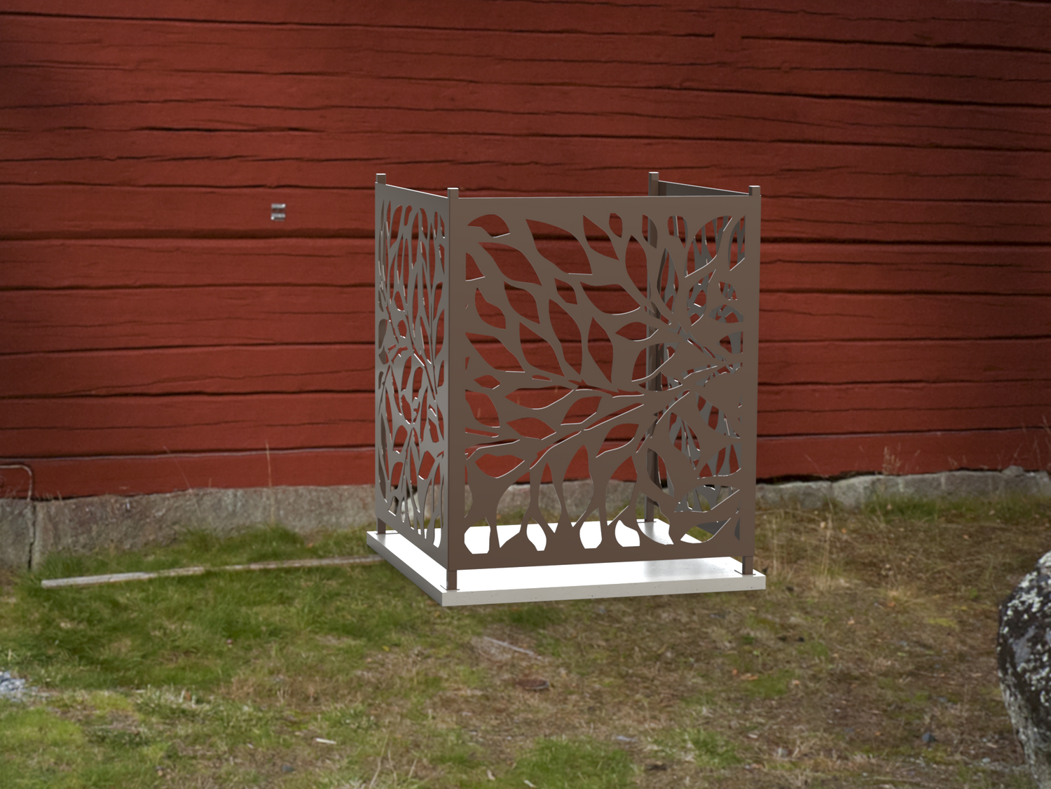 Tree Leaves Design AC Unit Cover - Multiple Sizes - Madison Iron and Wood
