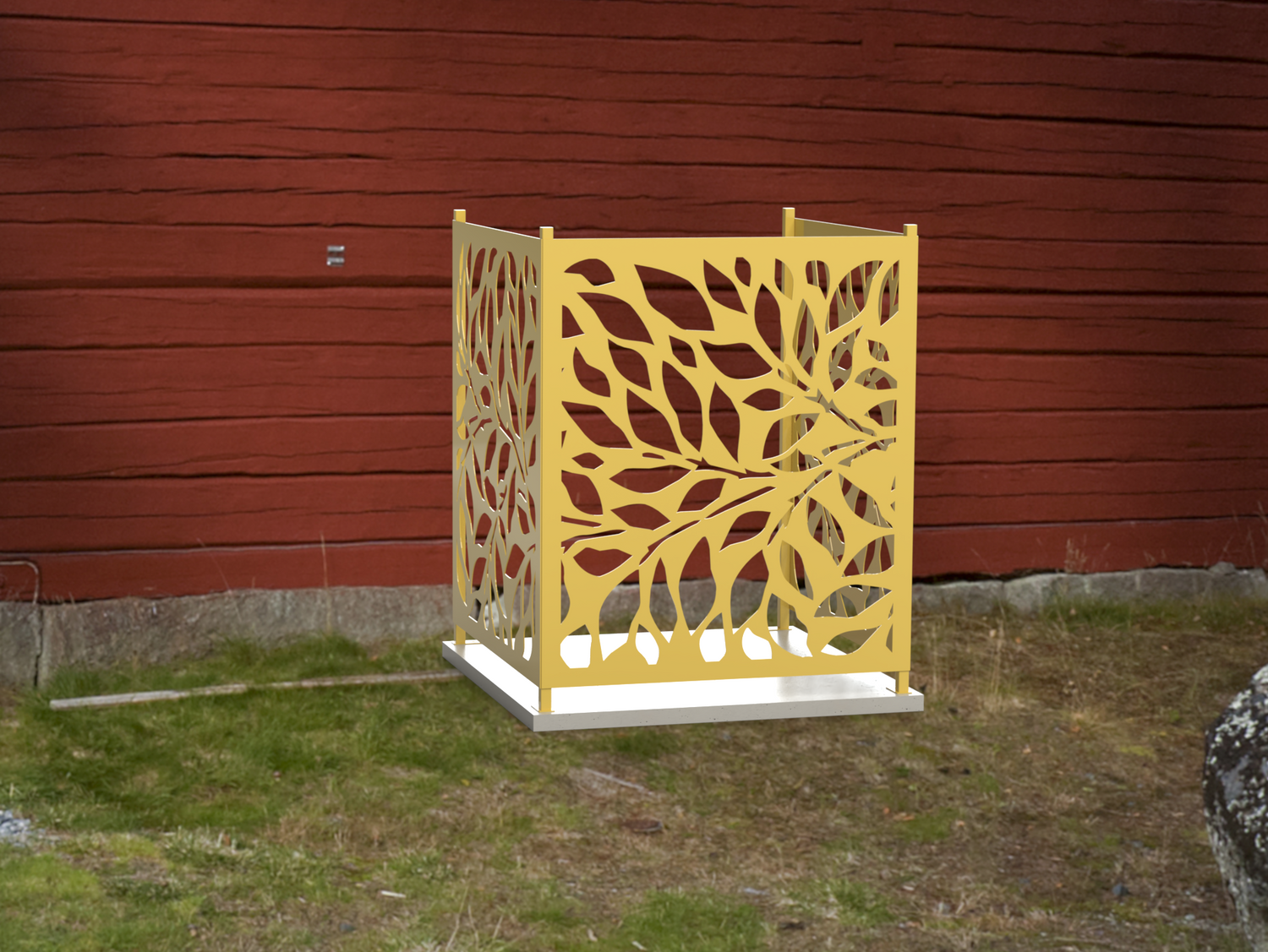 Tree Leaves Design AC Unit Cover - Multiple Sizes - Madison Iron and Wood