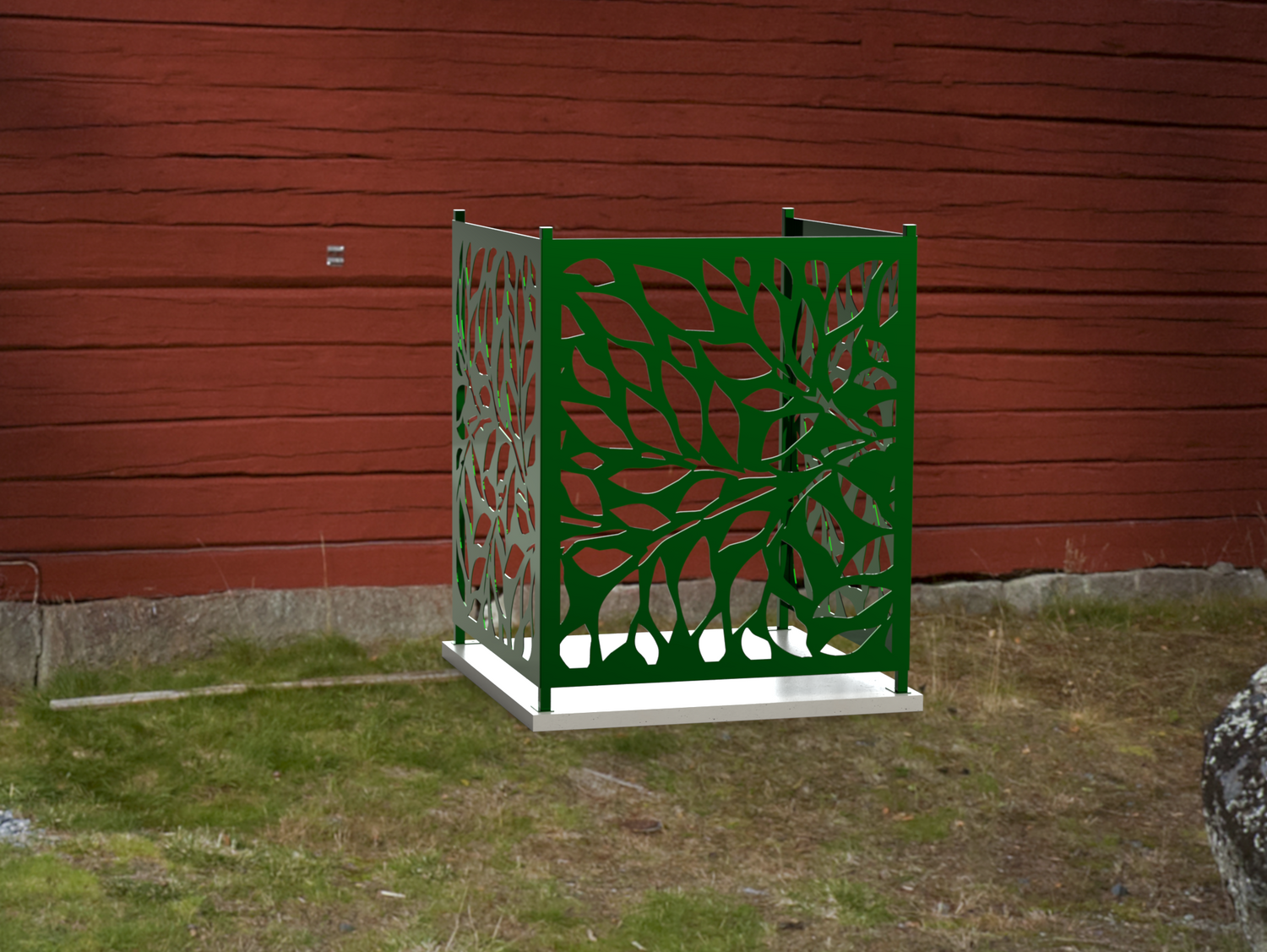 Tree Leaves Design AC Unit Cover - Multiple Sizes - Madison Iron and Wood