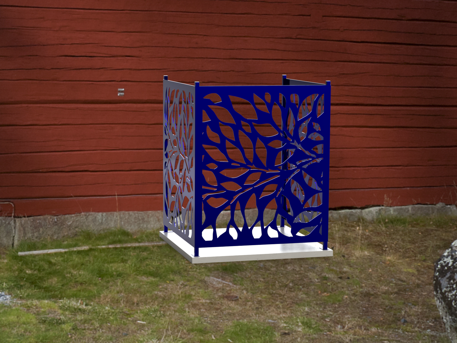 Tree Leaves Design AC Unit Cover - Multiple Sizes - Madison Iron and Wood