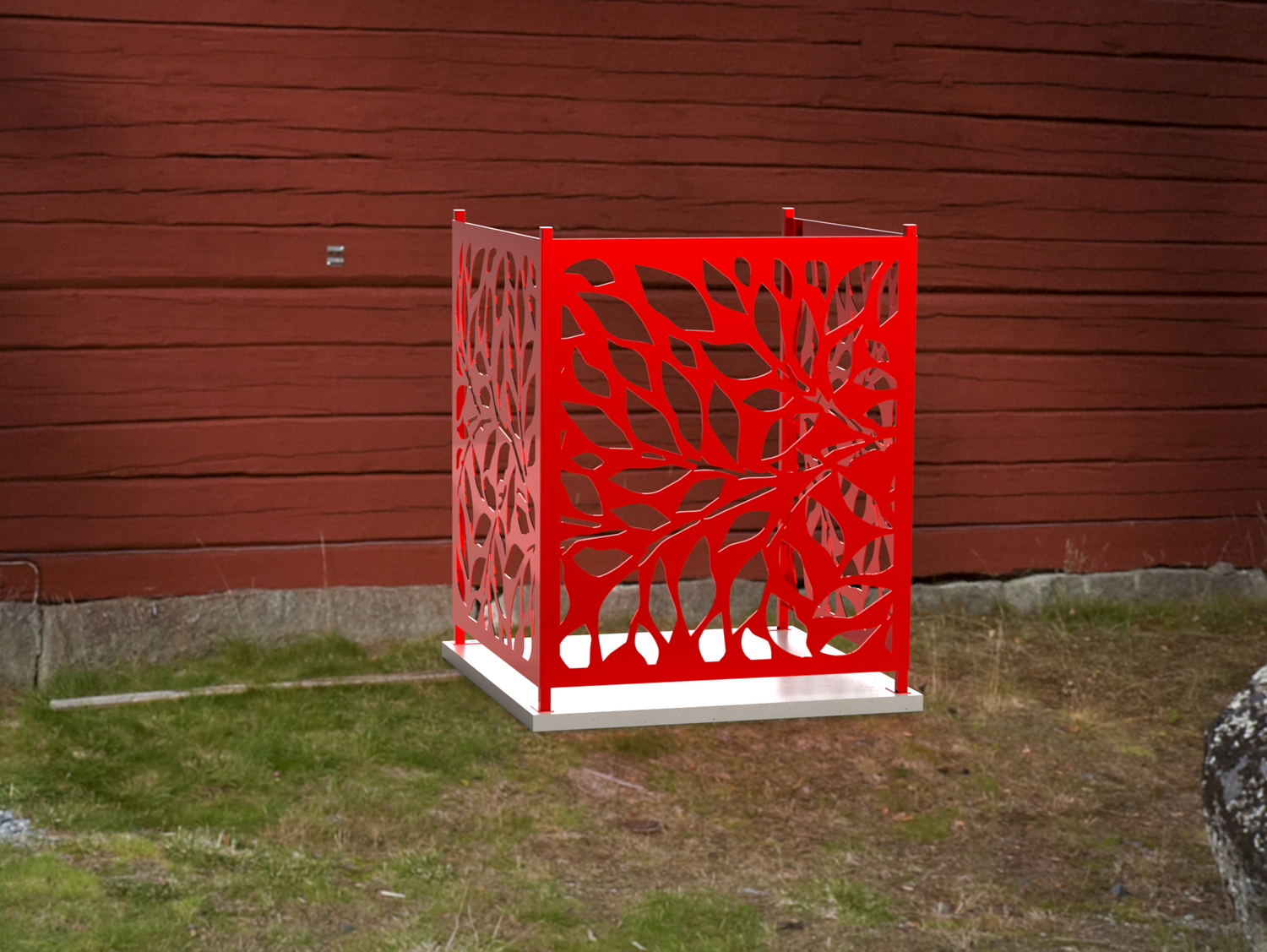 Tree Leaves Design AC Unit Cover - Multiple Sizes - Madison Iron and Wood