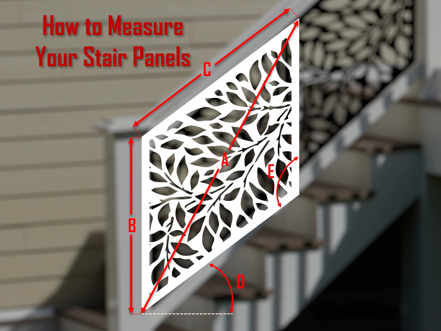 Tree Leaves Stair Railing Panel Insert - Madison Iron and Wood