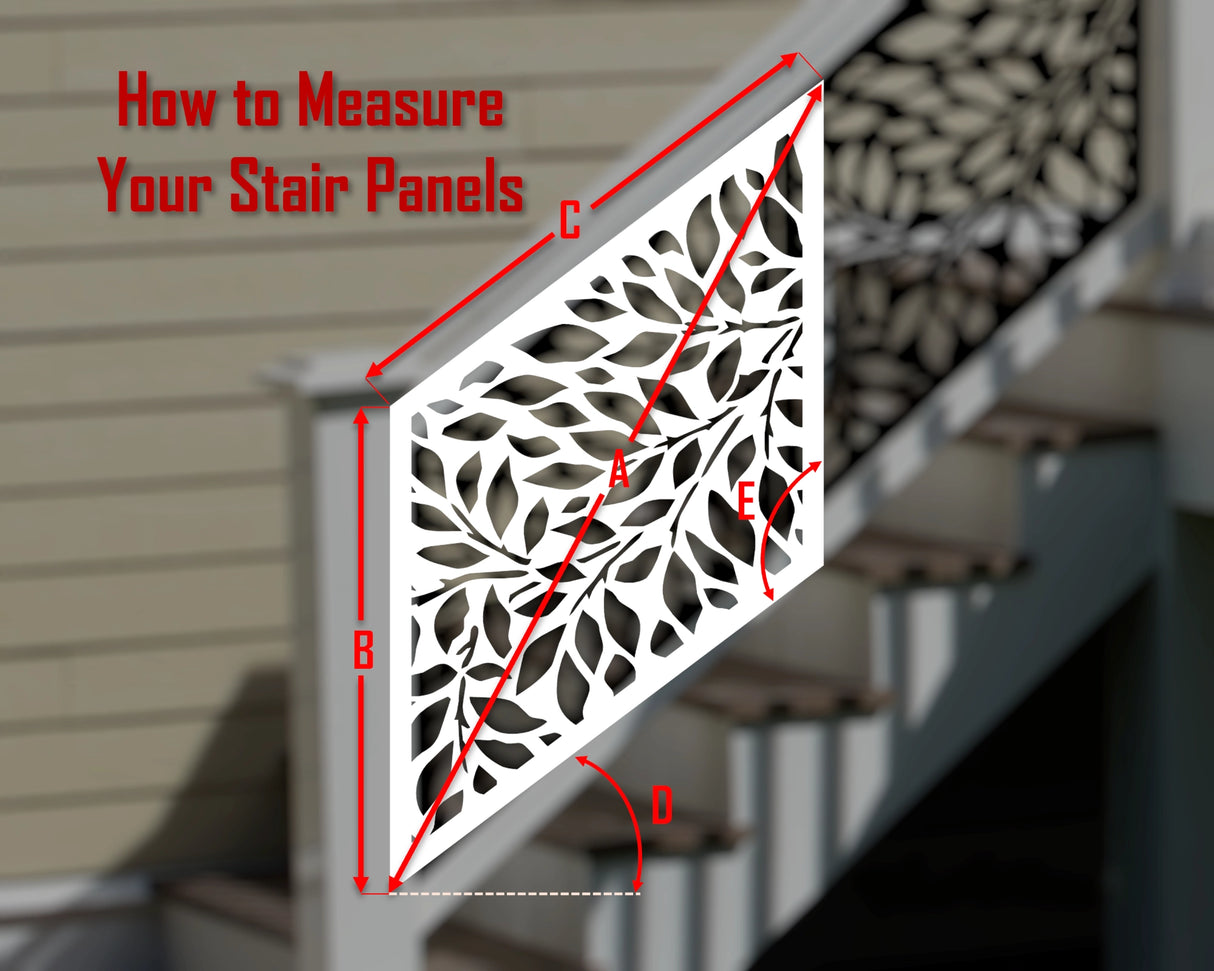Tree Leaves Stair Railing Panel Insert - Madison Iron and Wood