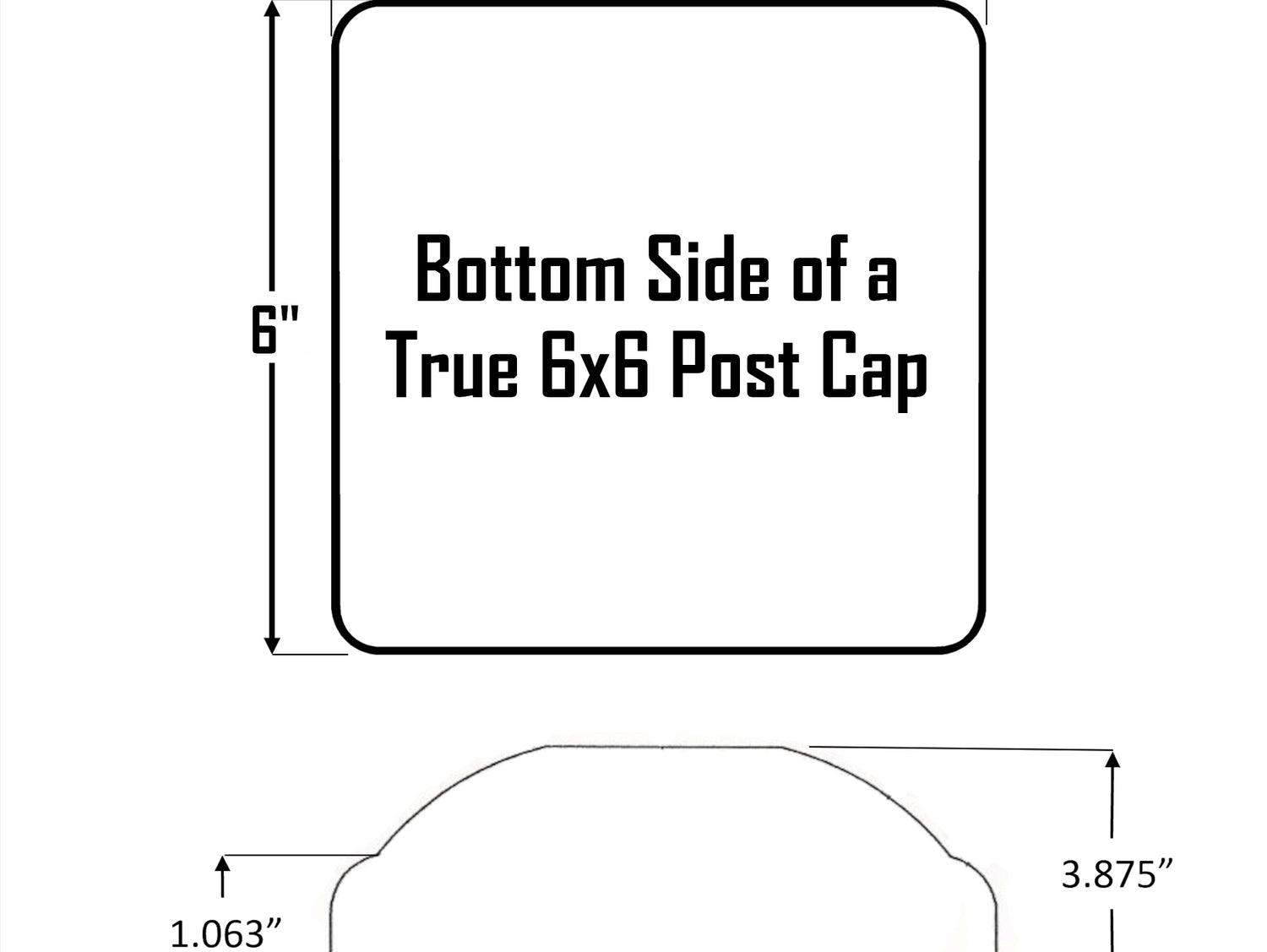 True Size 6x6 Post Cap with Wild Animals and Fish Finial Choice - Madison Iron and Wood