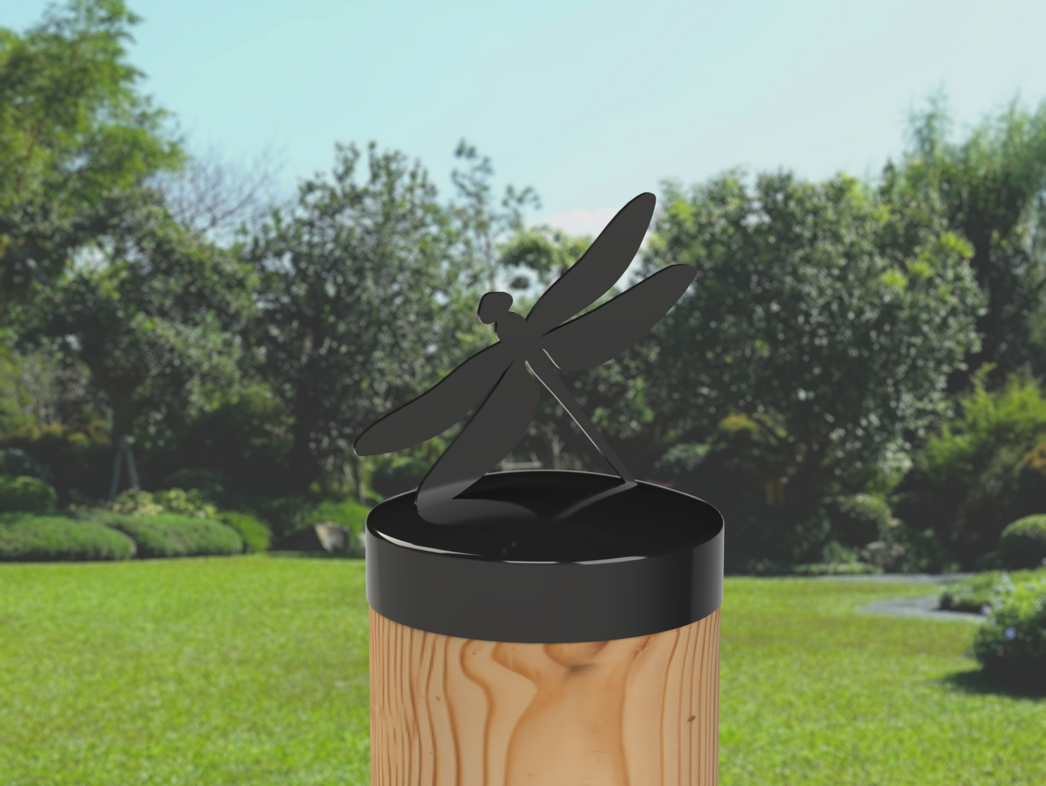 Dragonfly, Round Post Cap (4x4 Round Post Size) - Madison Iron and Wood