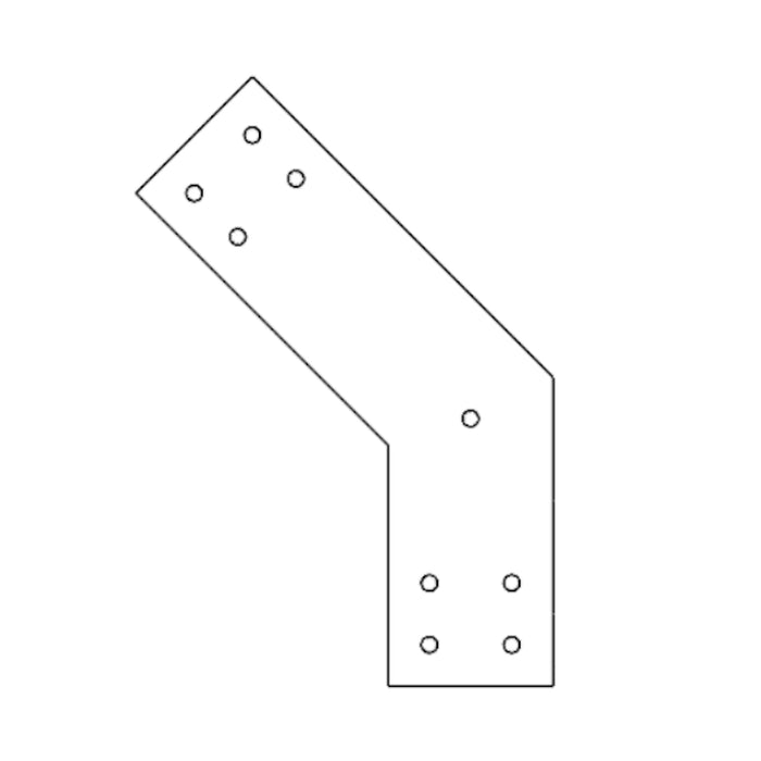 Industrial Style 45 Degree 6x6 L Bracket (2D)