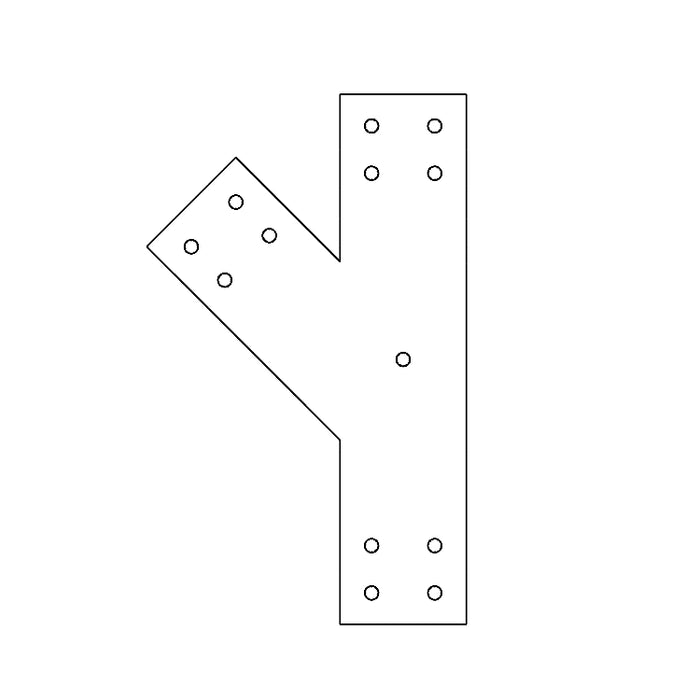 Industrial Style 6x6 45 Degree T Bracket (2D)