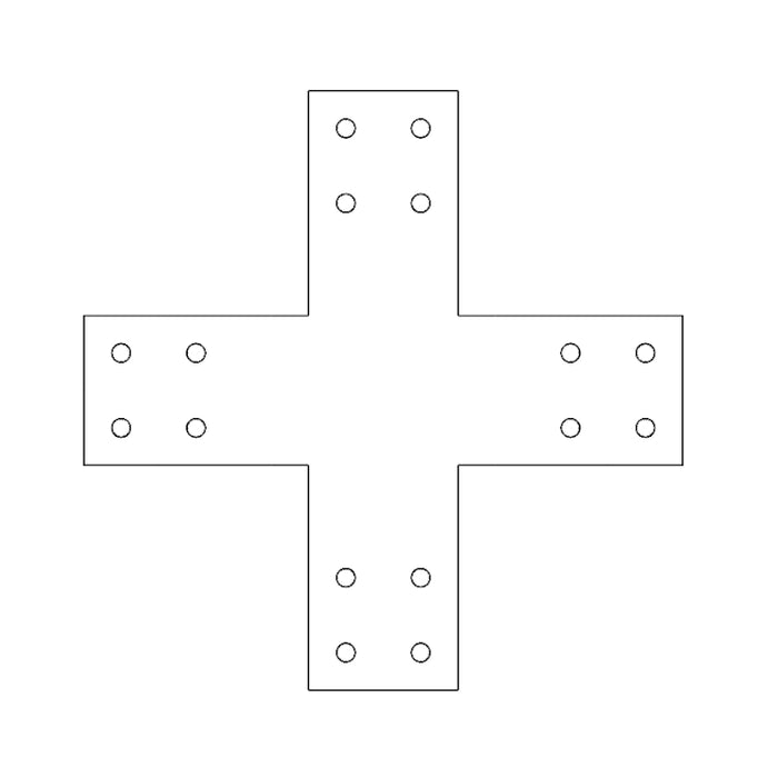 Industrial Style 4x4 X Bracket (2D)