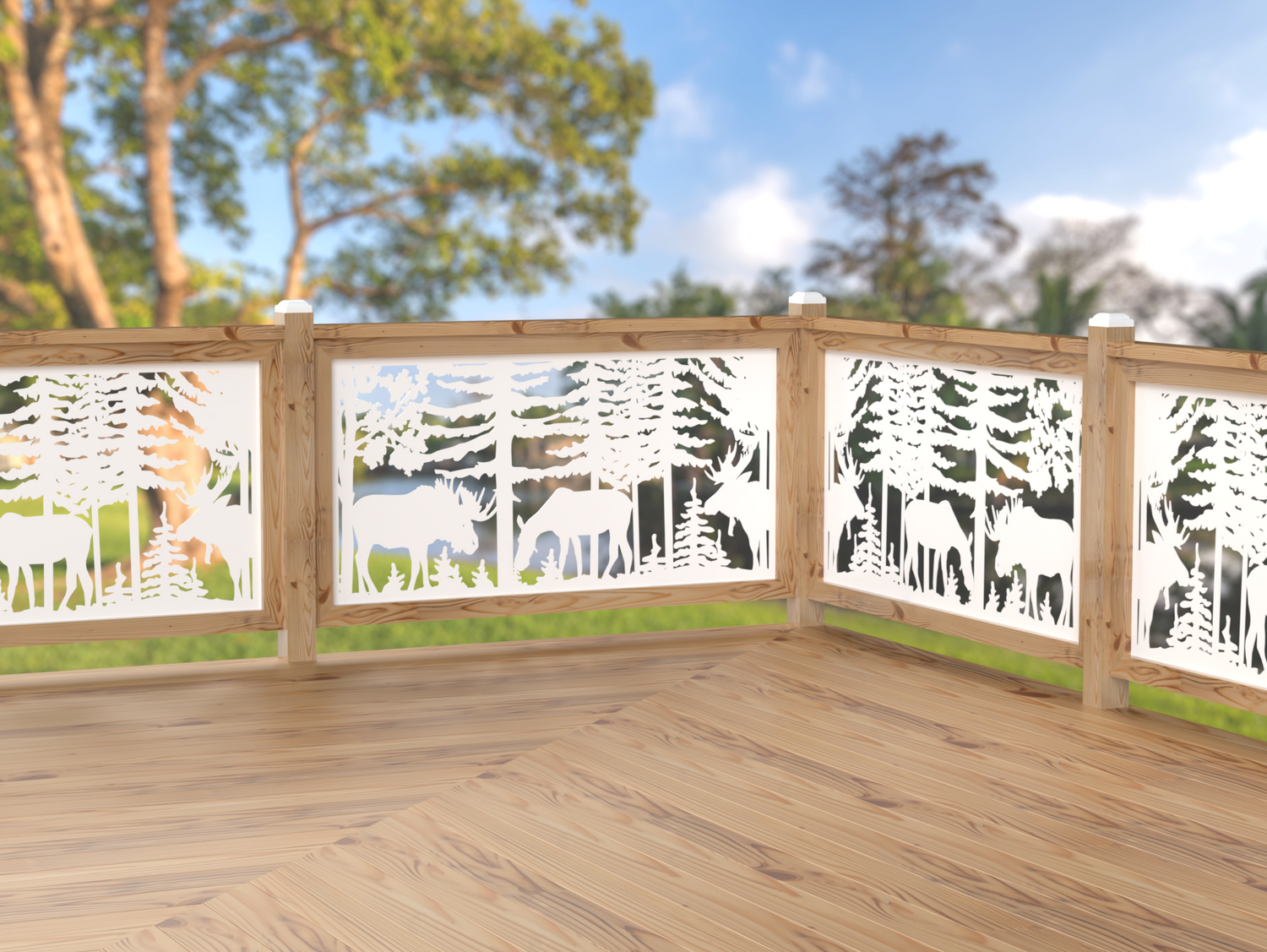 80"x30" - Moose Landscape Fence/Gate Panel Insert - Madison Iron and Wood