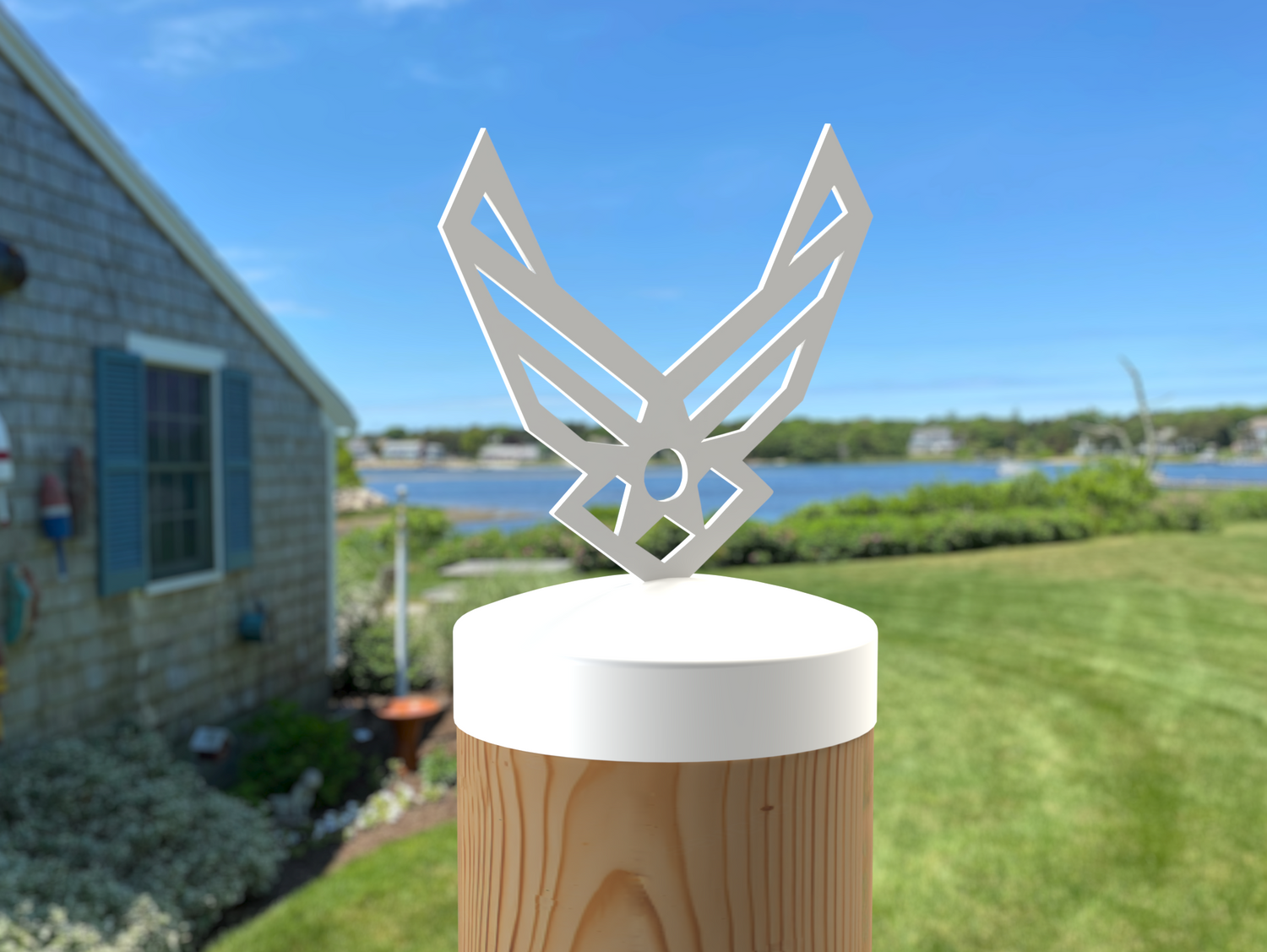 Airforce Logo, Round Post Cap (4x4 Round Post Size) - Madison Iron and Wood