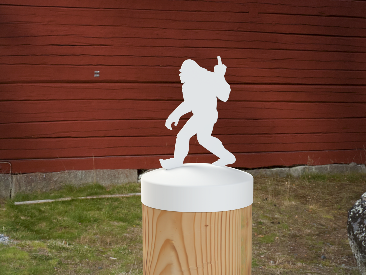 Bigfoot Middle Finger, Round Post Cap (4x4 Round Post Size) - Madison Iron and Wood