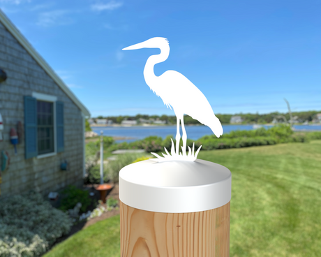 Blue Heron, Round Post Cap (4x4 Round Post Size) - Madison Iron and Wood