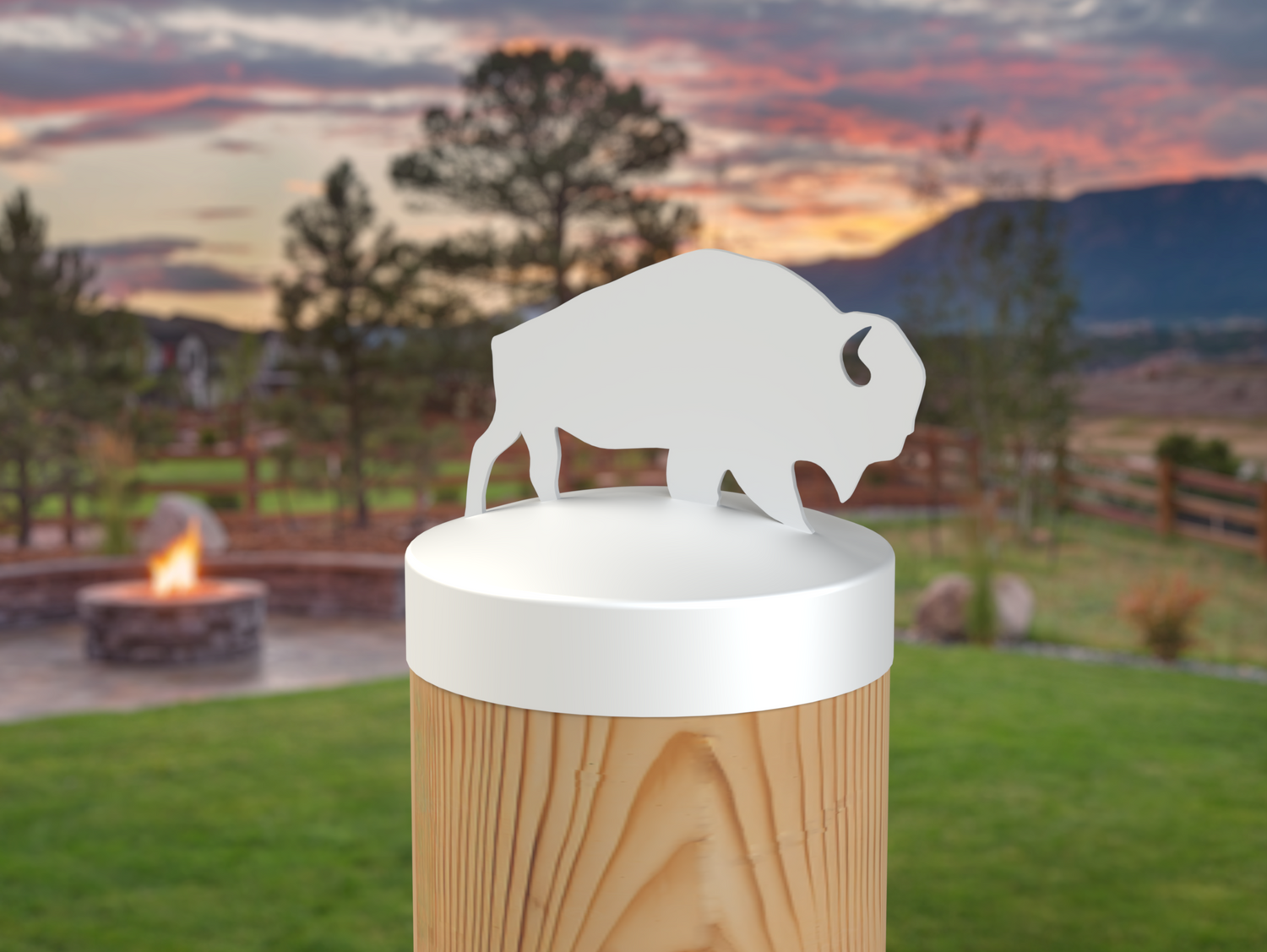 Buffalo, Round Post Cap (4x4 Round Post Size) - Madison Iron and Wood