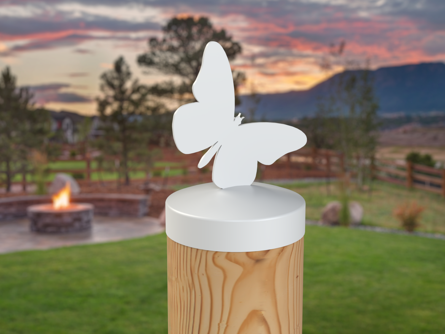 Butterfly, Round Post Cap (4x4 Round Post Size) - Madison Iron and Wood