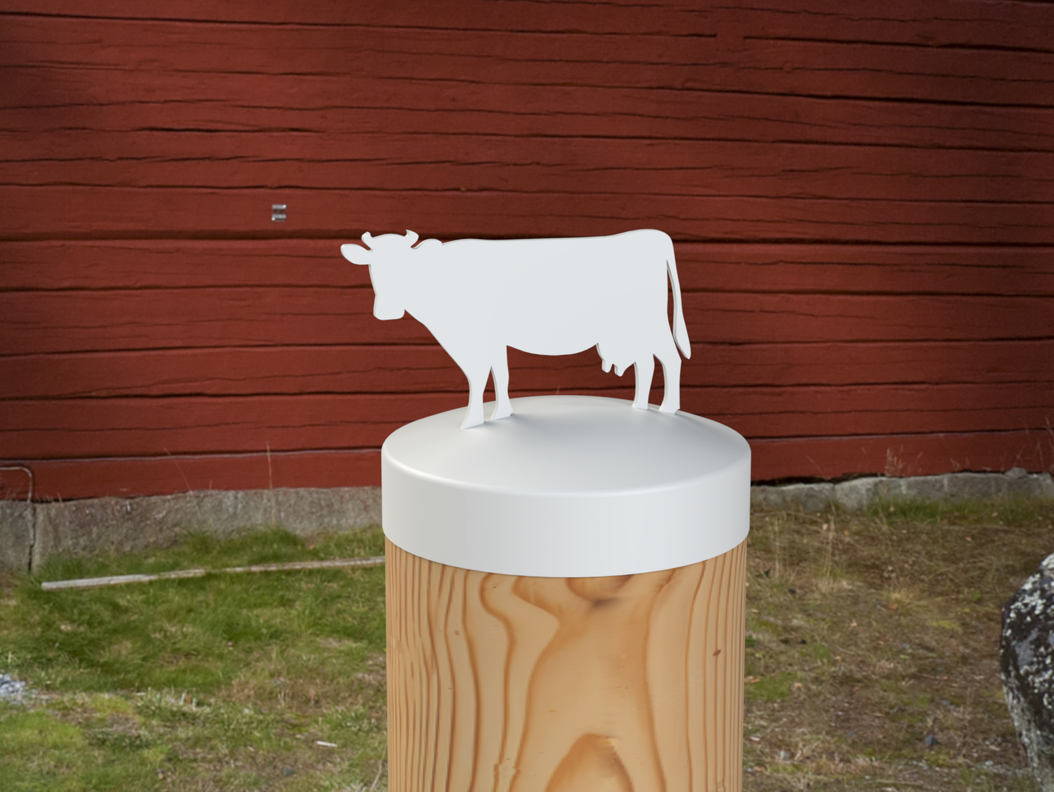 Cow, Round Post Cap (4x4 Round Post Size) - Madison Iron and Wood