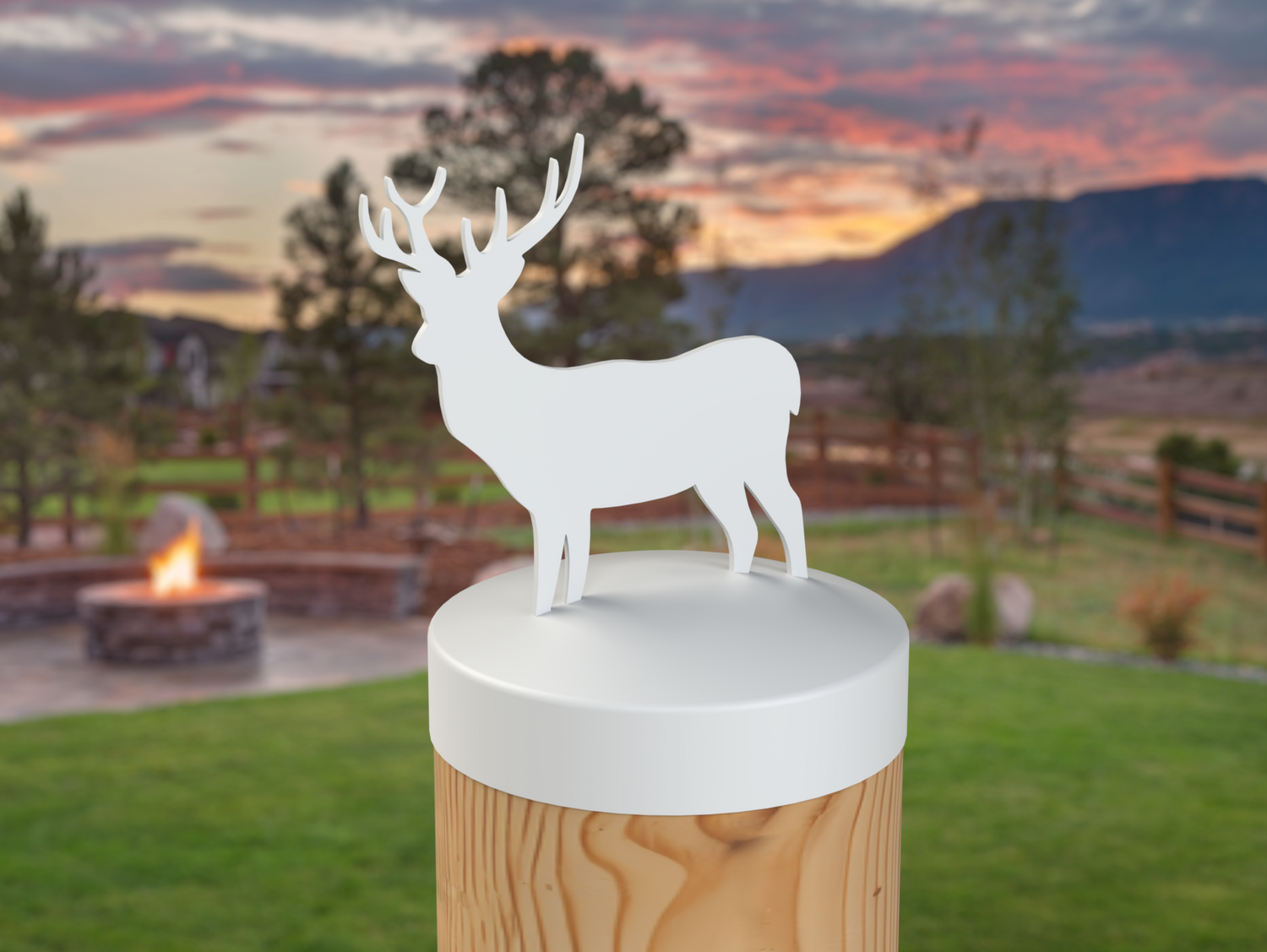 Deer, Round Post Cap (4x4 Round Post Size) - Madison Iron and Wood