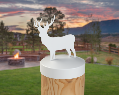 Deer, Round Post Cap (4x4 Round Post Size) - Madison Iron and Wood