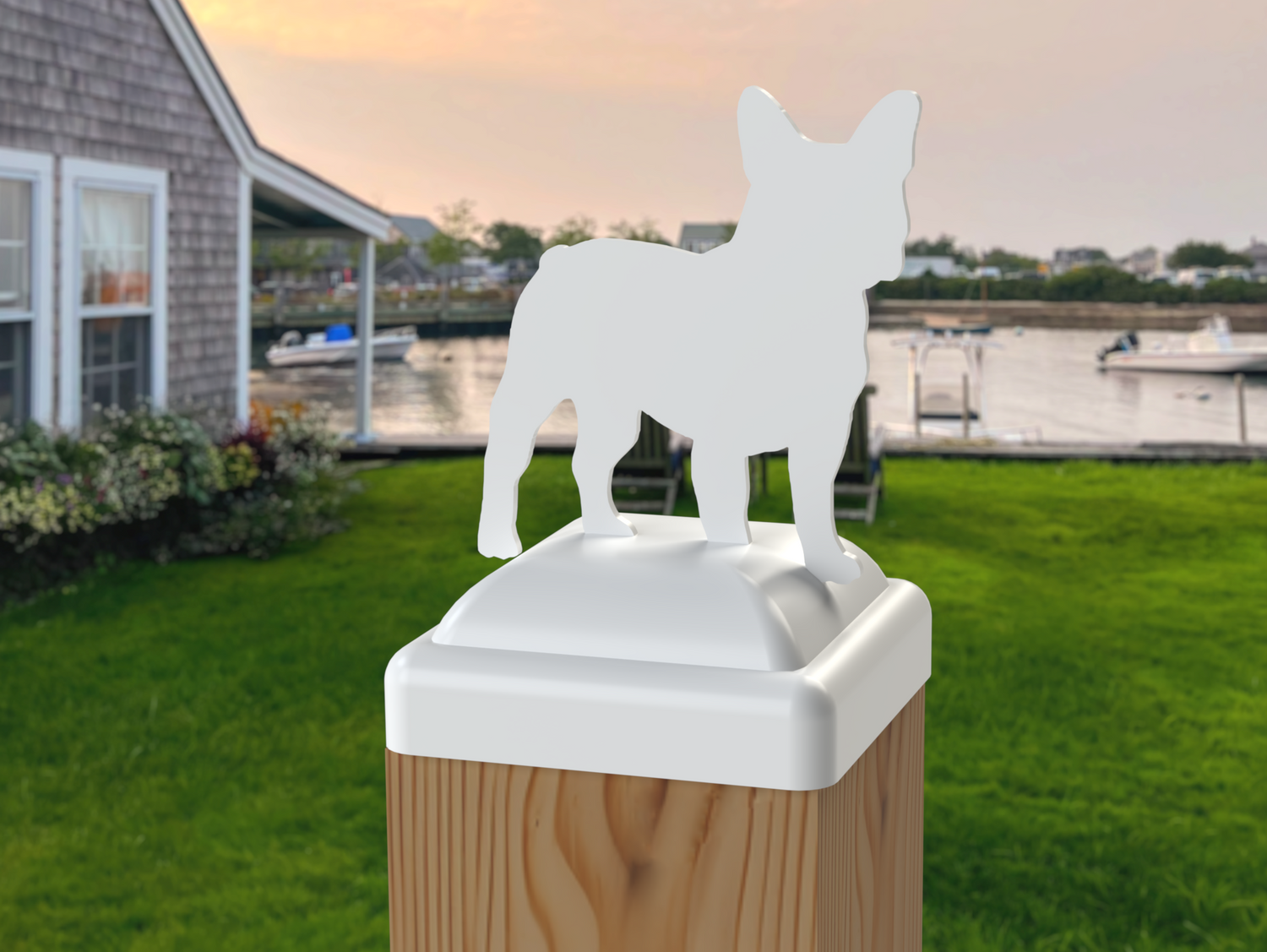 4x4 French Bulldog Post Cap (Fits 3.5 x 3.5 Post Size) - Madison Iron and Wood