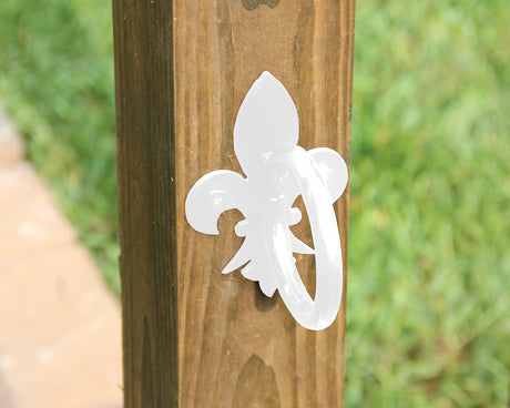 Fleur De Lis Nautical Rope Ring, String Light holder (3 sizes available) - Madison Iron and Wood