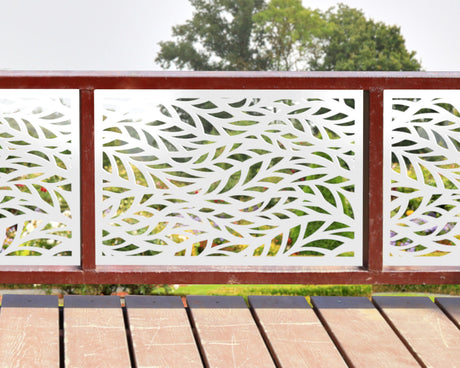 80"x30" - Willow Leaves Fence/Gate Panel Insert - Madison Iron and Wood