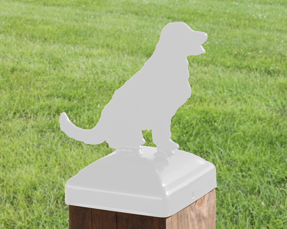 6X6 Golden Retriever Post Cap (5.5 x 5.5 Post Size) - Madison Iron and Wood