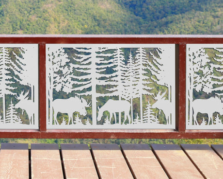 80"x30" - Moose Landscape Fence/Gate Panel Insert - Madison Iron and Wood