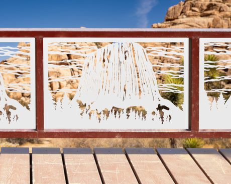 80"x30" - Devils Tower National Monument Fence/Gate Panel Insert - Madison Iron and Wood