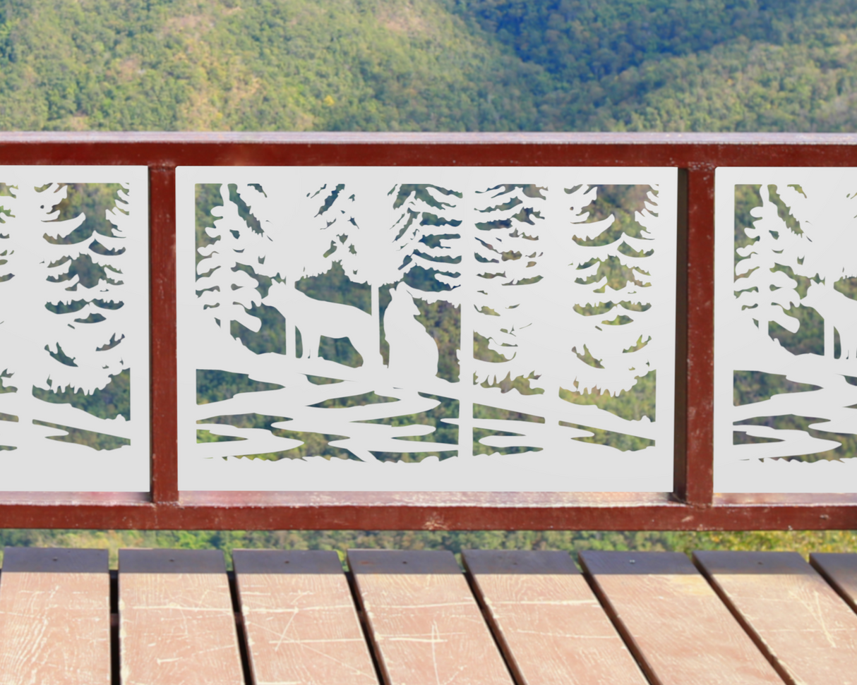 60"x30" - Wolves Howling Fence/Gate Panel Insert