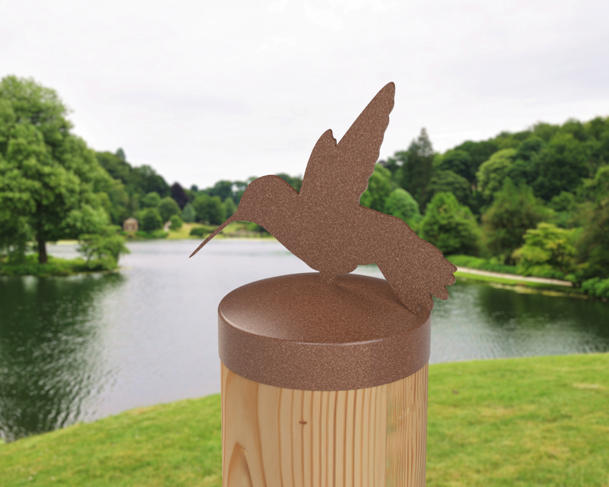 Hummingbird, Round Post Cap (4x4 Round Post Size) - Madison Iron and Wood