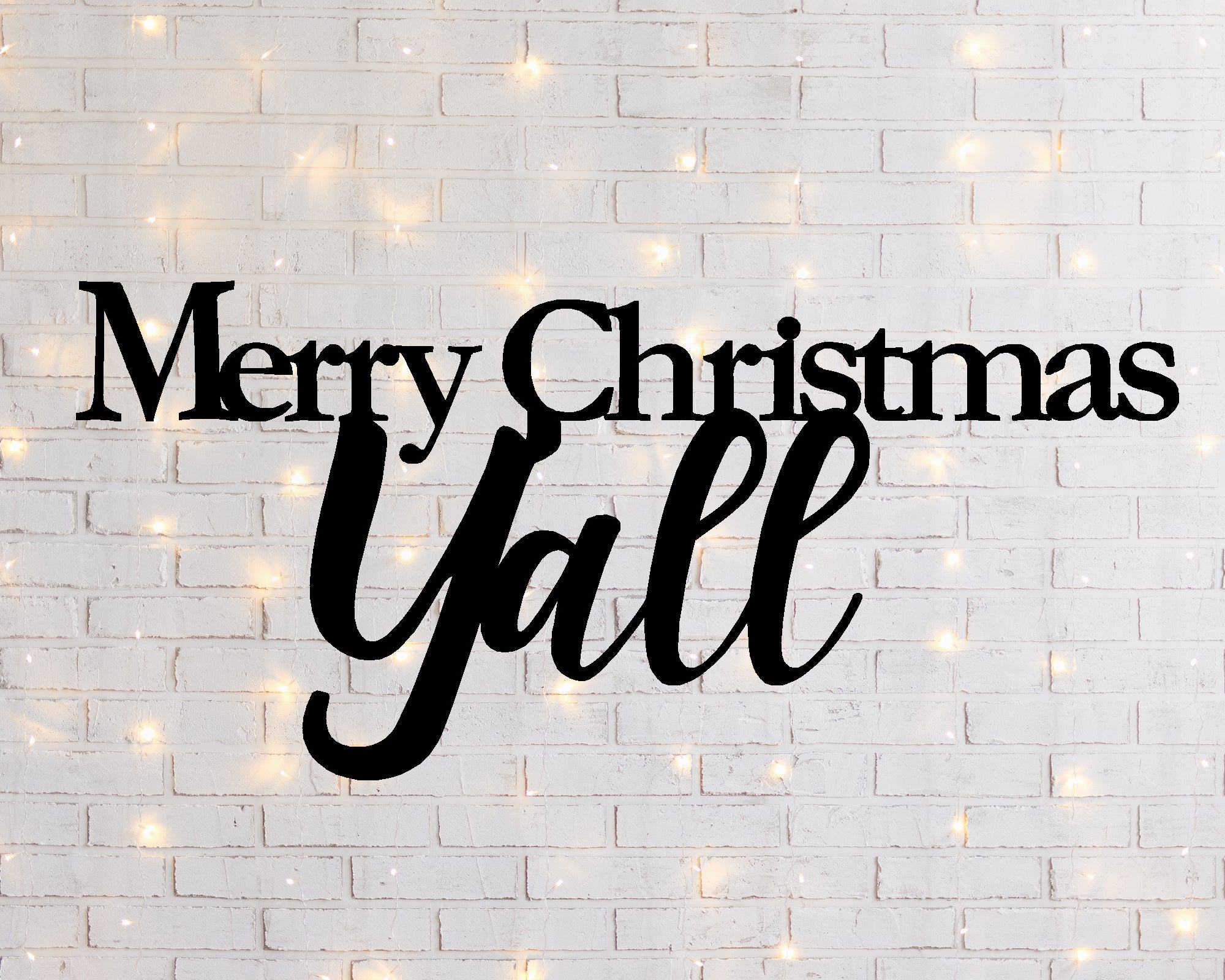 Merry Christmas Y'all Metal Word Sign, Merry Christmas Y'all Wall