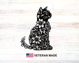Cat with Flowers in body Metal Sign