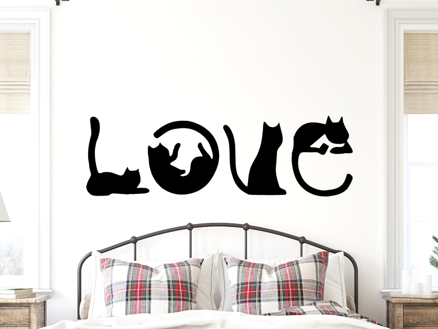 Cat Love In Cat Body Metal Word Sign - Madison Iron and Wood