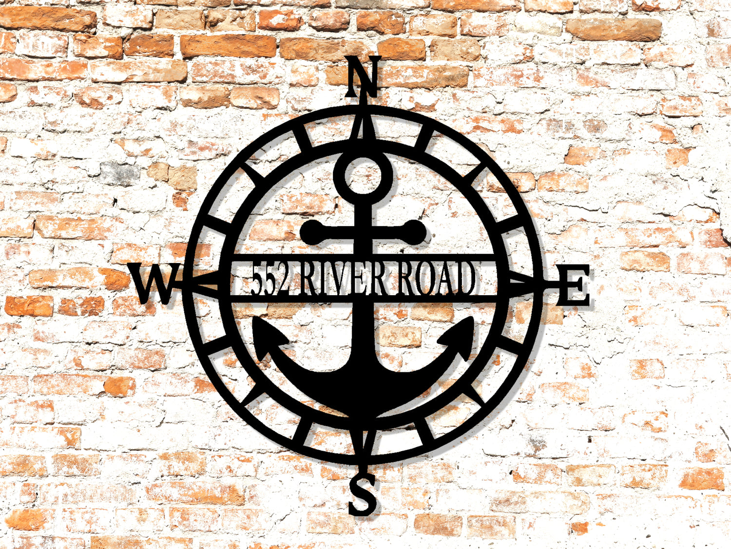 Compass Post Sign Kit Personalized Compass Anchor Metal Wall Plaque, Lakehouse Decor, Beach ...