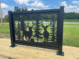 Deer and Bear Wildlife Landscape Fence/Gate Panel Insert