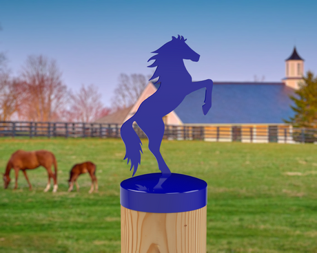 Horse Rearing, Round Post Cap (4x4 Round Post Size) - Madison Iron and Wood