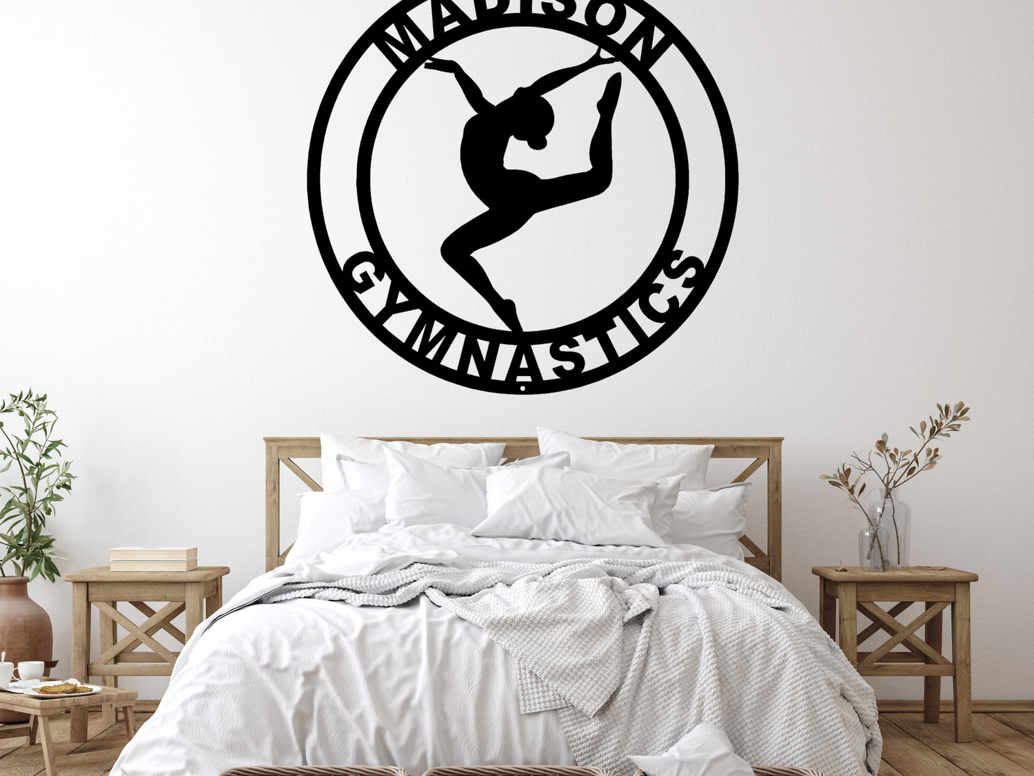 Women's Gymnastics Personalized Metal Sign -  Two Lines - Madison Iron and Wood
