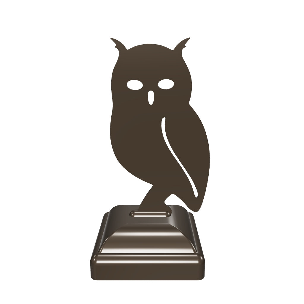 Capuchon de poteau de clôture en forme de hibou 4x4 (taille de poteau 3,5 x 3,5)