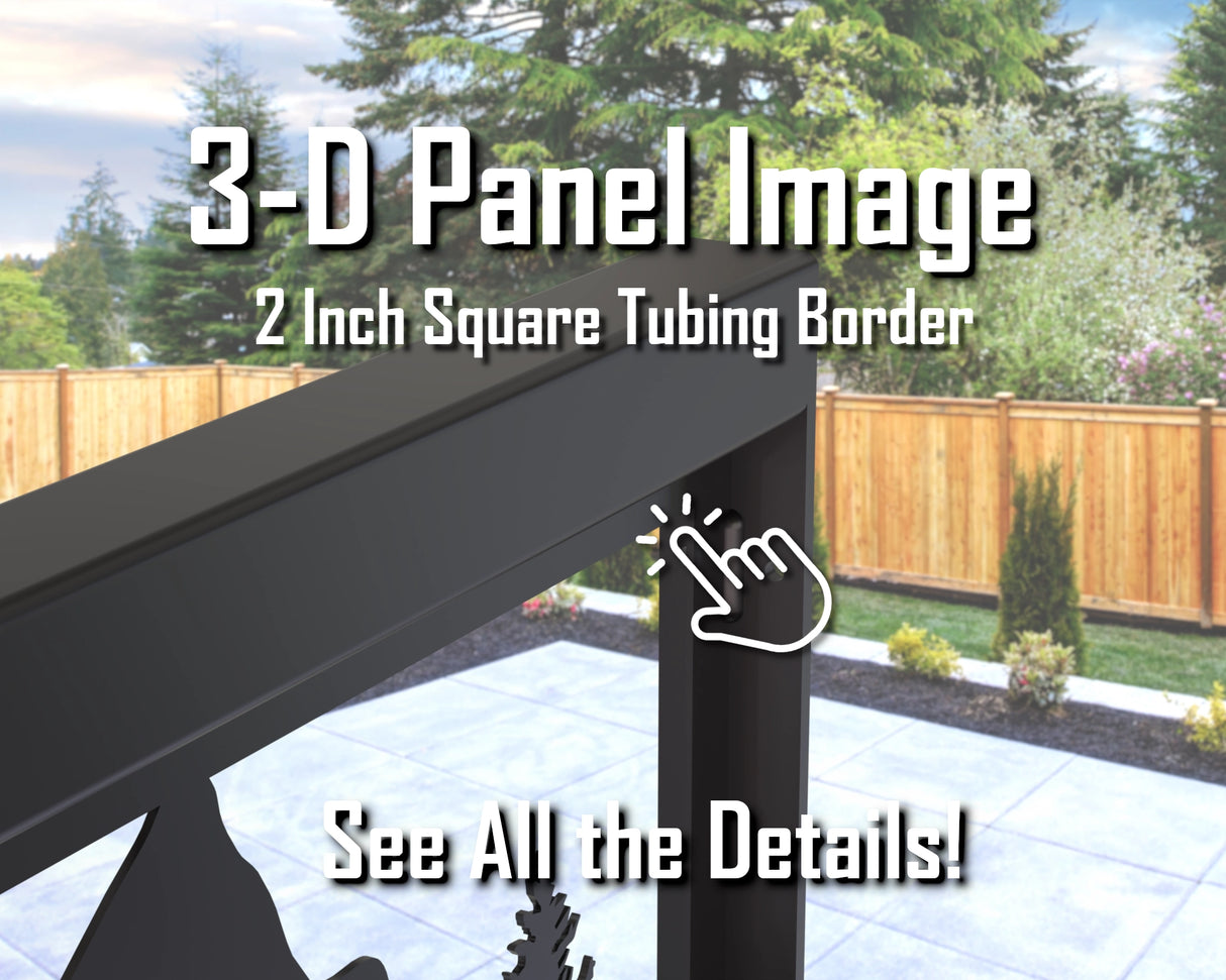 Deer and Bear Wildlife Landscape Railing Panel Insert