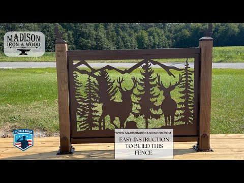 47"x30" - Deer and Bear Wildlife Landscape Fence/Gate Panel Insert