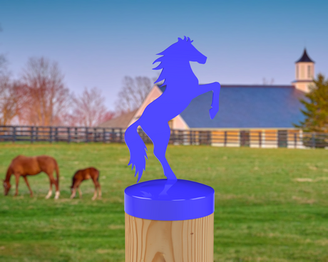 Horse Rearing, Round Post Cap (4x4 Round Post Size) - Madison Iron and Wood