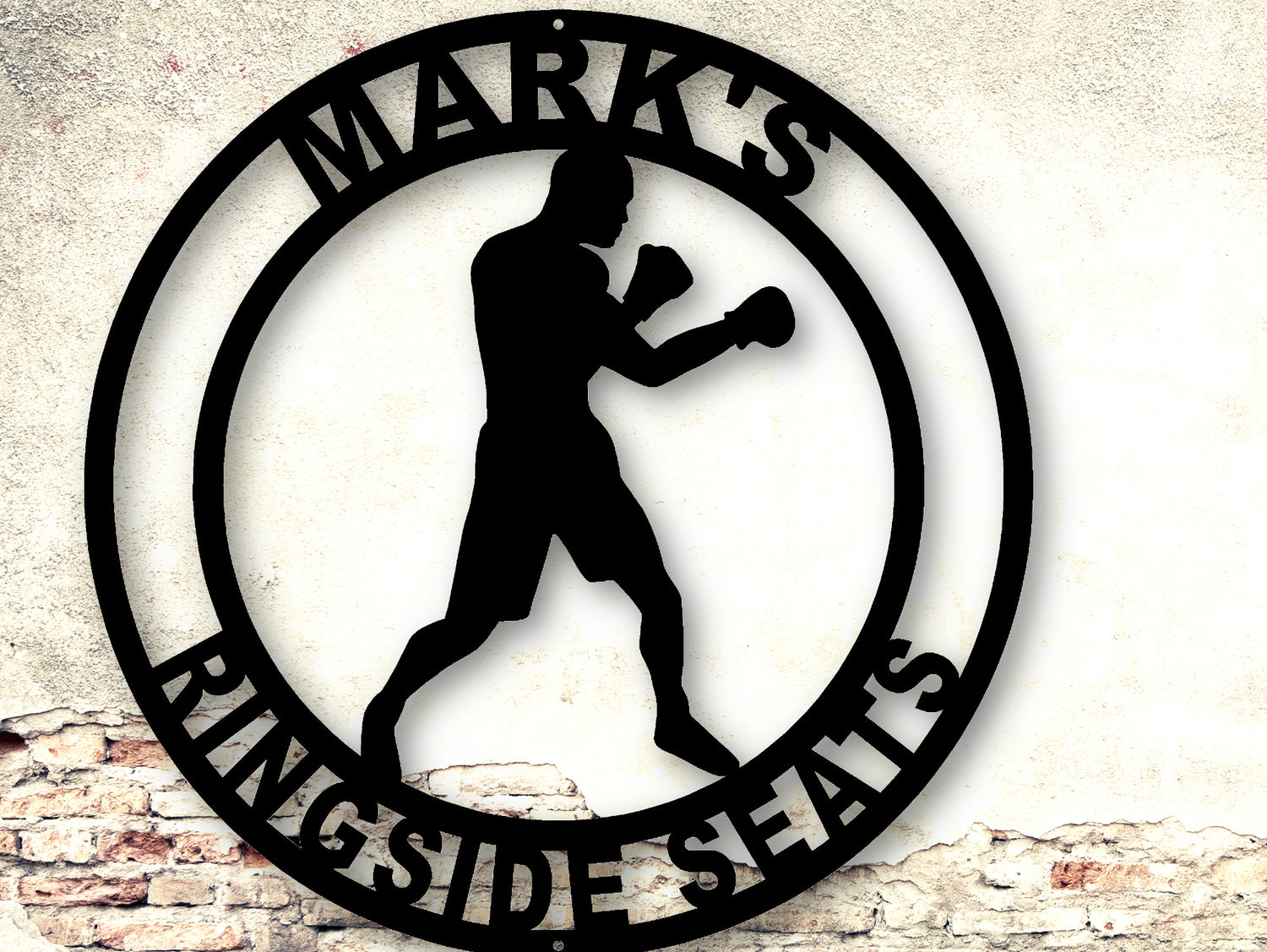 Boxing Personalized Metal Sign -  Two Lines - Madison Iron and Wood