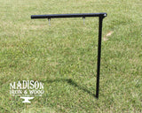 Folding Camp Sign Holder - Heavy-Duty Foldable Travel Stake - Matte Black - Madison Iron and Wood