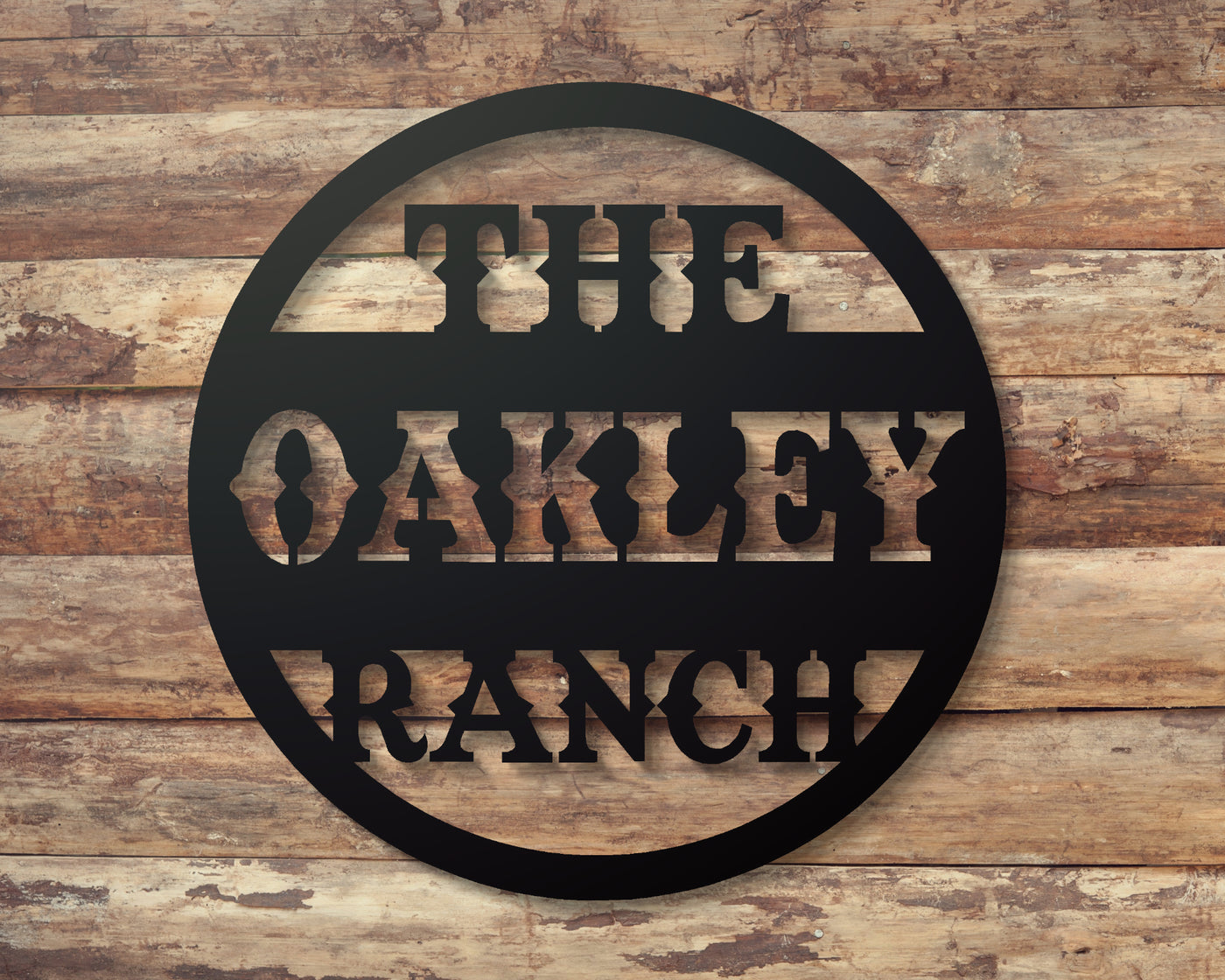 Personalized Western The Ranch Metal Sign with Name - Madison Iron and Wood - Personalized sign - metal outdoor decor - Steel deocrations - american made products - veteran owned business products - fencing decorations - fencing supplies - custom wall decorations - personalized wall signs - steel - decorative post caps - steel post caps - metal post caps - brackets - structural brackets - home improvement - easter - easter decorations - easter gift - easter yard decor