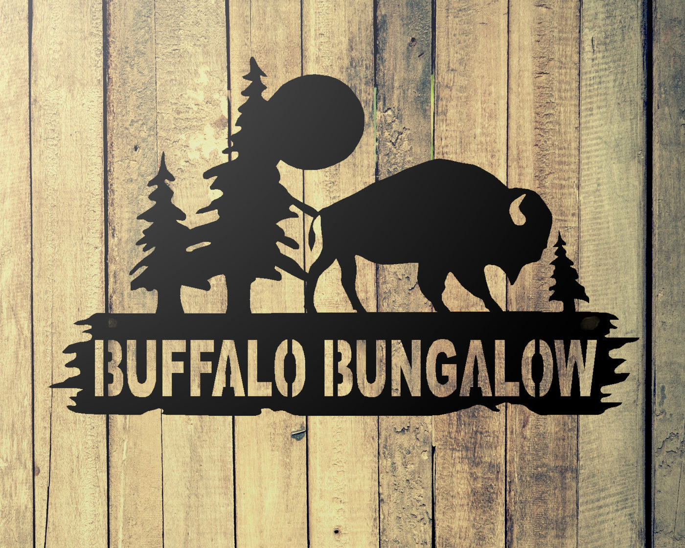 Personalized Buffalo Metal Sign - Madison Iron and Wood - Personalized sign - metal outdoor decor - Steel deocrations - american made products - veteran owned business products - fencing decorations - fencing supplies - custom wall decorations - personalized wall signs - steel - decorative post caps - steel post caps - metal post caps - brackets - structural brackets - home improvement - easter - easter decorations - easter gift - easter yard decor