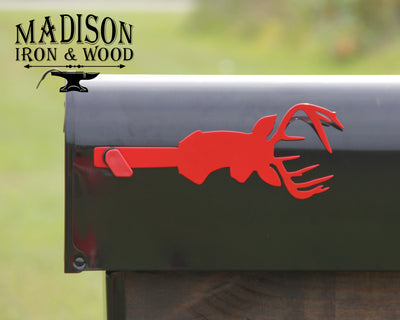 Deer Mailbox Flag - Madison Iron and Wood - Mailbox Post Decor - metal outdoor decor - Steel deocrations - american made products - veteran owned business products - fencing decorations - fencing supplies - custom wall decorations - personalized wall signs - steel - decorative post caps - steel post caps - metal post caps - brackets - structural brackets - home improvement - easter - easter decorations - easter gift - easter yard decor